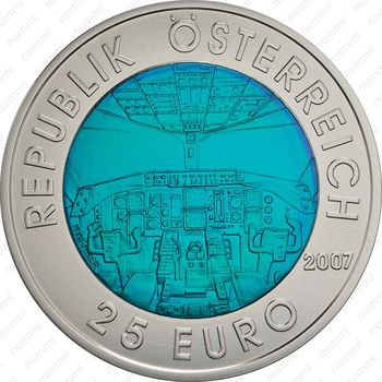 25 евро 2007, Серебро/Ниобий - Австрийская авиация [Австрия] - Аверс