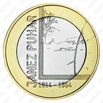 3 евро 2014, 200 лет со дня рождения Янеша Пухара [Словения] - Реверс
