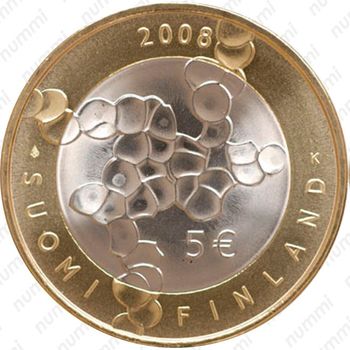 5 евро 2008, 100 лет науке и исследованиям [Финляндия] - Реверс