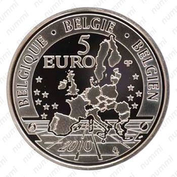 5 евро 2010, 175 лет бельгийским железным дорогам [Бельгия] - Реверс