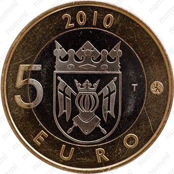 5 евро 2010, Исторические регионы Финляндии - Исконная Финляндия [Финляндия] - Реверс