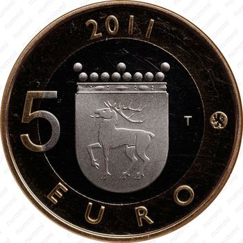 5 евро 2011, Исторические регионы Финляндии - Аланды [Финляндия] - Реверс