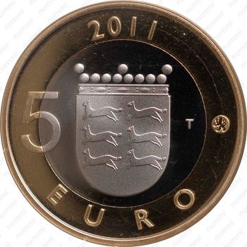5 евро 2011, Исторические регионы Финляндии - Остроботния [Финляндия] - Реверс