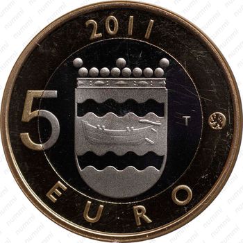 5 евро 2011, Исторические регионы Финляндии - Уусимаа [Финляндия] - Реверс