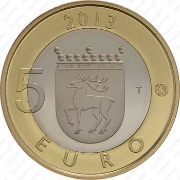 5 евро 2013, Исторические регионы Финляндии. Строения - Аланды [Финляндия] - Реверс