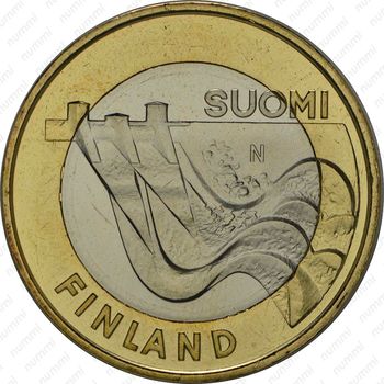 5 евро 2013, Исторические регионы Финляндии. Строения - Карелия [Финляндия] - Аверс