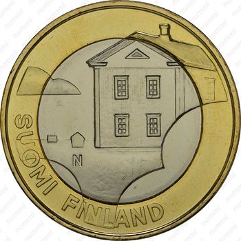 5 евро 2013, Исторические регионы Финляндии. Строения - Остроботния [Финляндия] - Аверс