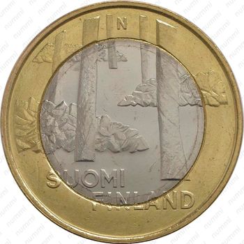 5 евро 2013, Исторические регионы Финляндии. Строения - Сатакунта [Финляндия] - Аверс