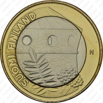 5 евро 2013, Исторические регионы Финляндии. Строения - Савония [Финляндия] - Аверс
