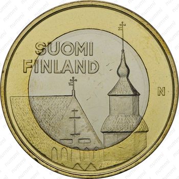 5 евро 2013, Исторические регионы Финляндии. Строения - Тавастия [Финляндия] - Аверс