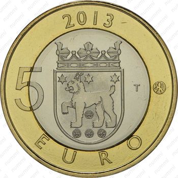 5 евро 2013, Исторические регионы Финляндии. Строения - Тавастия [Финляндия] - Реверс
