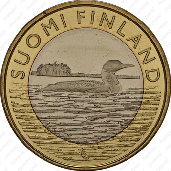 5 евро 2014, Исторические регионы Финляндии. Животные - Савония [Финляндия] - Аверс
