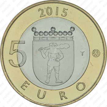 5 евро 2015, Исторические регионы Финляндии. Животные - Лапландия [Финляндия] - Реверс