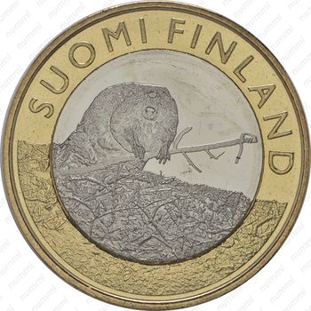 5 евро 2015, Исторические регионы Финляндии. Животные - Сатакунта [Финляндия] - Аверс