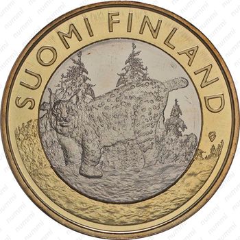 5 евро 2015, Исторические регионы Финляндии. Животные - Тавастия [Финляндия] - Аверс