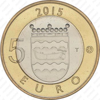 5 евро 2015, Исторические регионы Финляндии. Животные - Уусимаа [Финляндия] - Реверс