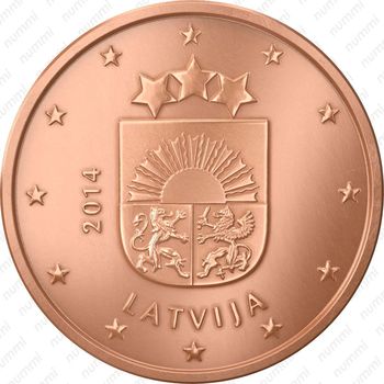 1 евроцент 2014-2019 [Латвия] - Аверс
