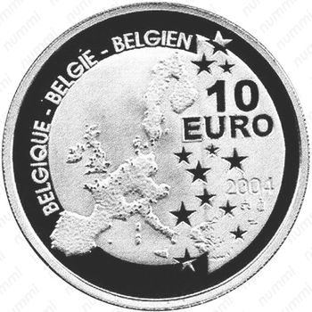 10 евро 2004, 75 лет Приключениям Тинтина [Бельгия] - Аверс
