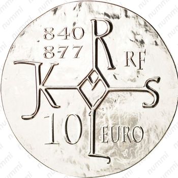 10 евро 2011, Короли Франции - Карл II, 840-877 [Франция] - Реверс