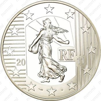 10 евро 2011, Сеятель. 10 лет стартовому набору [Франция] - Аверс
