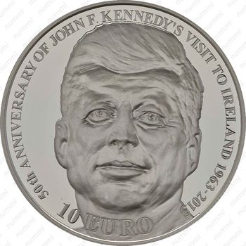 10 евро 2013, 50 лет визиту Кеннеди в Ирландию [Ирландия] - Реверс