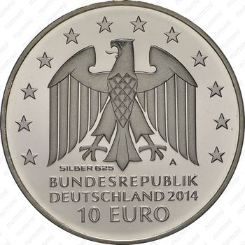 10 евро 2014, 250 лет со дня рождения Иоганна Готфрида Шадова [Германия] - Аверс