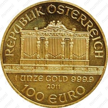 100 евро 2002-2019, Венская филармония [Австрия] - Реверс