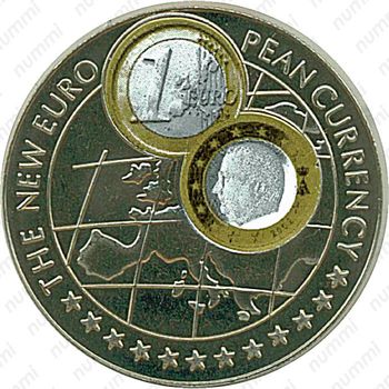 1000 шиллингов 1999, Монеты ЕВРО - Бельгия, 1 евро [Уганда] - Реверс