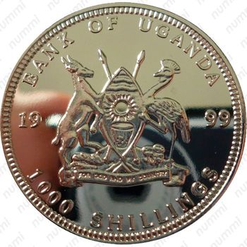 1000 шиллингов 1999, Монеты ЕВРО - Нидерланды, 5 центов [Уганда] - Аверс