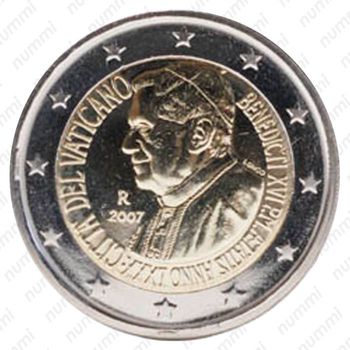 2 евро 2007, 80 лет со дня рождения Папы Римского Бенедикта XVI [Ватикан] - Аверс