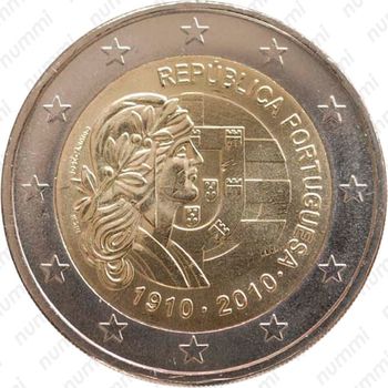 2 евро 2010, 100 лет Португальской Республике [Португалия] - Аверс