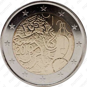 2 евро 2010, 150 лет финской валюте [Финляндия] - Аверс