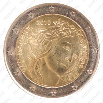2 евро 2010, 500 лет со дня смерти Сандро Боттичелли [Сан-Марино] - Аверс