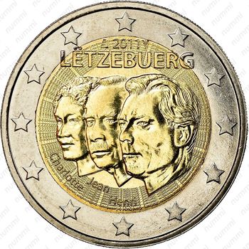 2 евро 2011, 50 лет назначения Великого герцога Жана титулом "lieutenant-représentant" [Люксембург] - Аверс