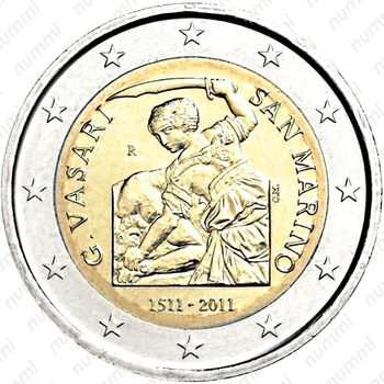 2 евро 2011, 500 лет со дня рождения Джорджо Вазари [Сан-Марино] - Аверс