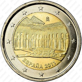 2 евро 2011, ЮНЕСКО - Альгамбра, Хенералифе и Альбасин в городе Гранада [Испания] - Аверс