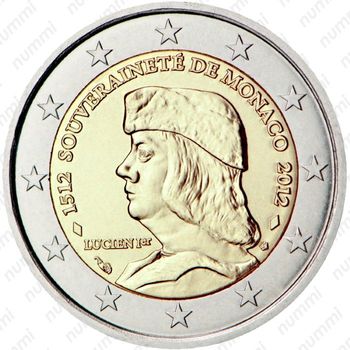 2 евро 2012, 500 лет признания независимости Монако [Монако] - Аверс