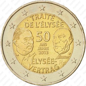 2 евро 2013, 50 лет подписания Елисейского договора [Франция] - Аверс