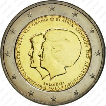 2 евро 2013, Коронация Короля Виллема-Александра [Нидерланды] - Аверс