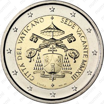 2 евро 2013, Вакантный престол [Ватикан] - Аверс