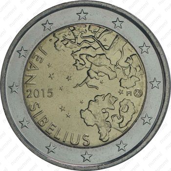2 евро 2015, 150 лет со дня рождения Яна Сибелиуса [Финляндия] - Аверс