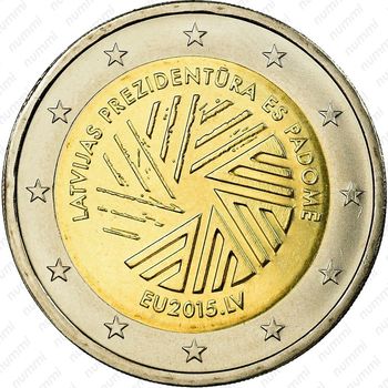 2 евро 2015, Президентство Латвии в Совете ЕС [Латвия] - Аверс