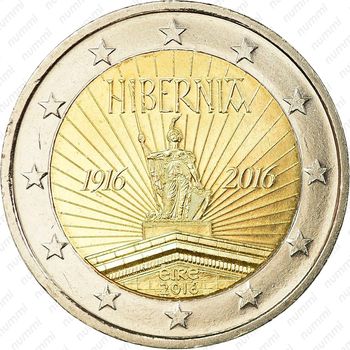 2 евро 2016, 100 лет Пасхальному восстанию [Ирландия] - Аверс