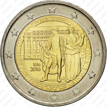 2 евро 2016, 200 лет Национальному банку [Австрия] - Аверс