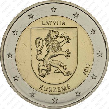 2 евро 2017, Исторические области Латвии - Курземе [Латвия] - Аверс