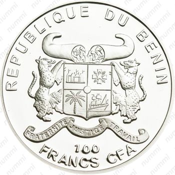 100 франков 2011, Ландыш майский (Convallaria majalis) [Бенин] - Аверс
