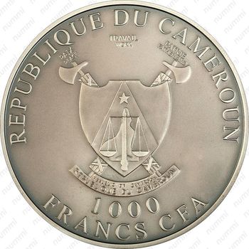 1000 франков 2011, Люблю всегда - Лебеди [Камерун] - Аверс