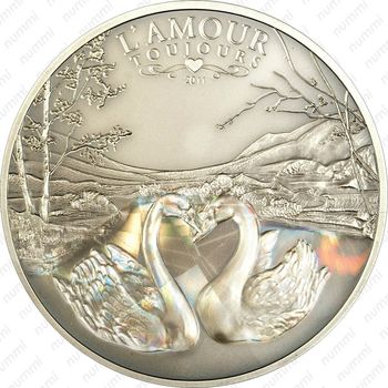 1000 франков 2011, Люблю всегда - Лебеди [Камерун] - Реверс