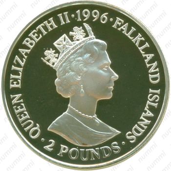 2 фунта 1996, Королевское наследие - Альфред Великий [Фолклендские острова] - Аверс