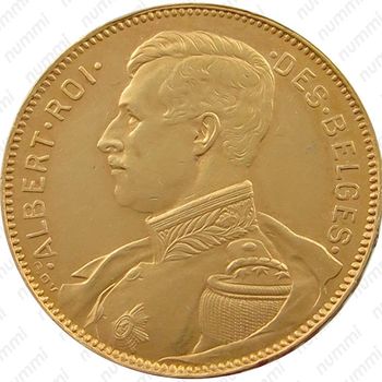 20 франков 1914, Надпись на голландском - 'ALBERT KONING DER BELGEN' [Бельгия] - Аверс